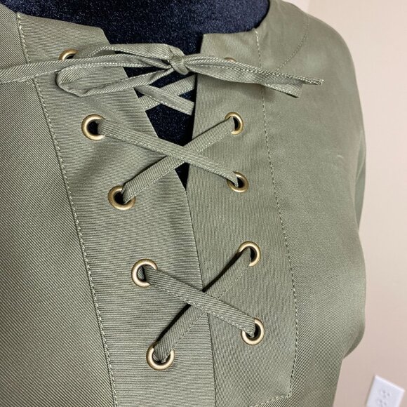 Talbots Green Shirt Dress - Picture 2 of 6